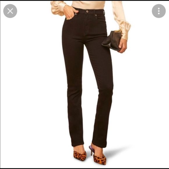 Reformation Denim - Reformation jeans Audrey high straight black size 28 NWT